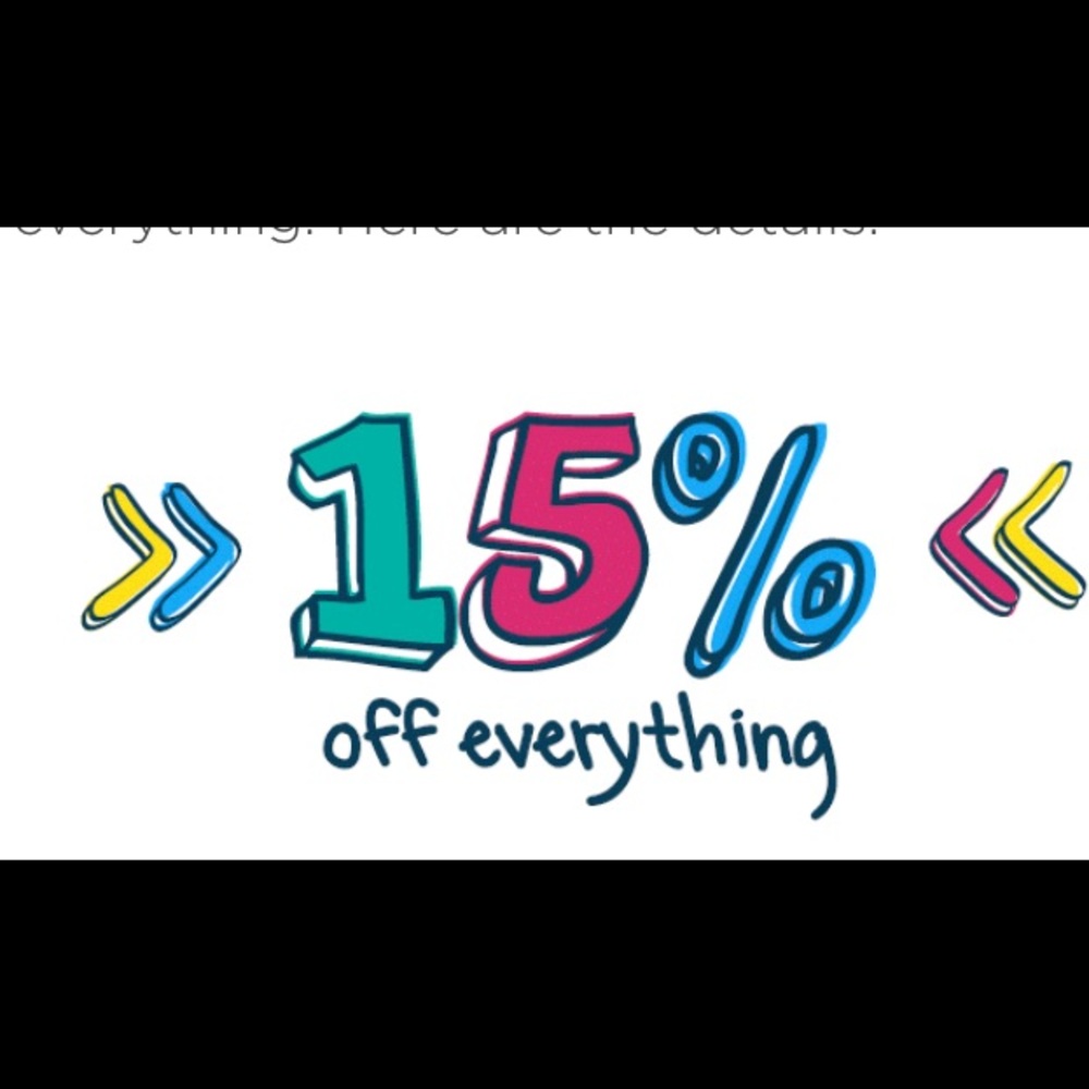 Take 15% off everything in my closet!!!